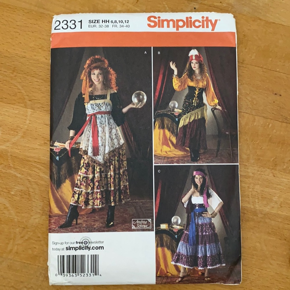 Gypsy sewing pattern 2010 new Uncut